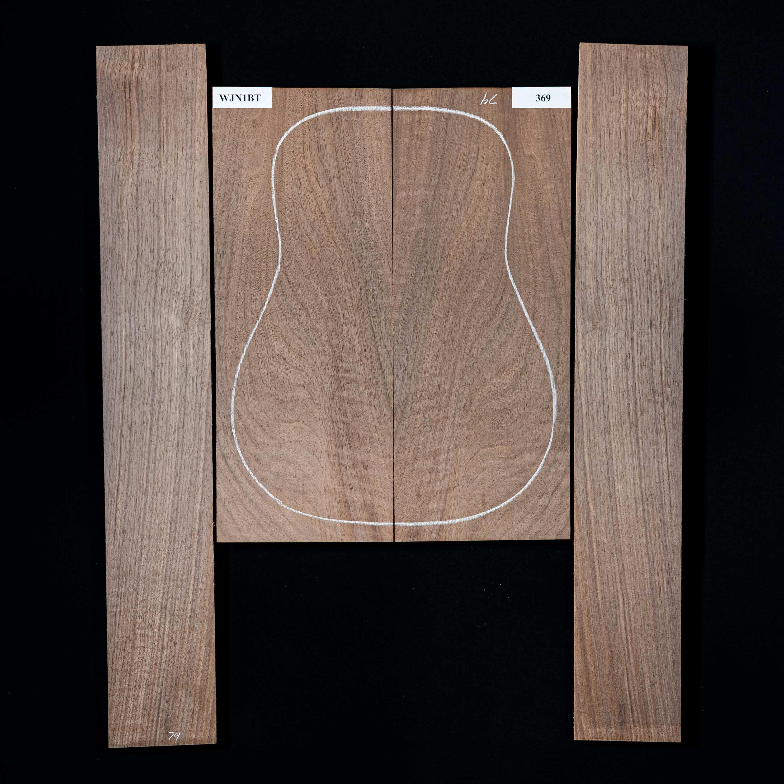 Conjunto de fondo y aros de nogal negro - 369 Conjunto de fondo y aros de nogal negro - 369