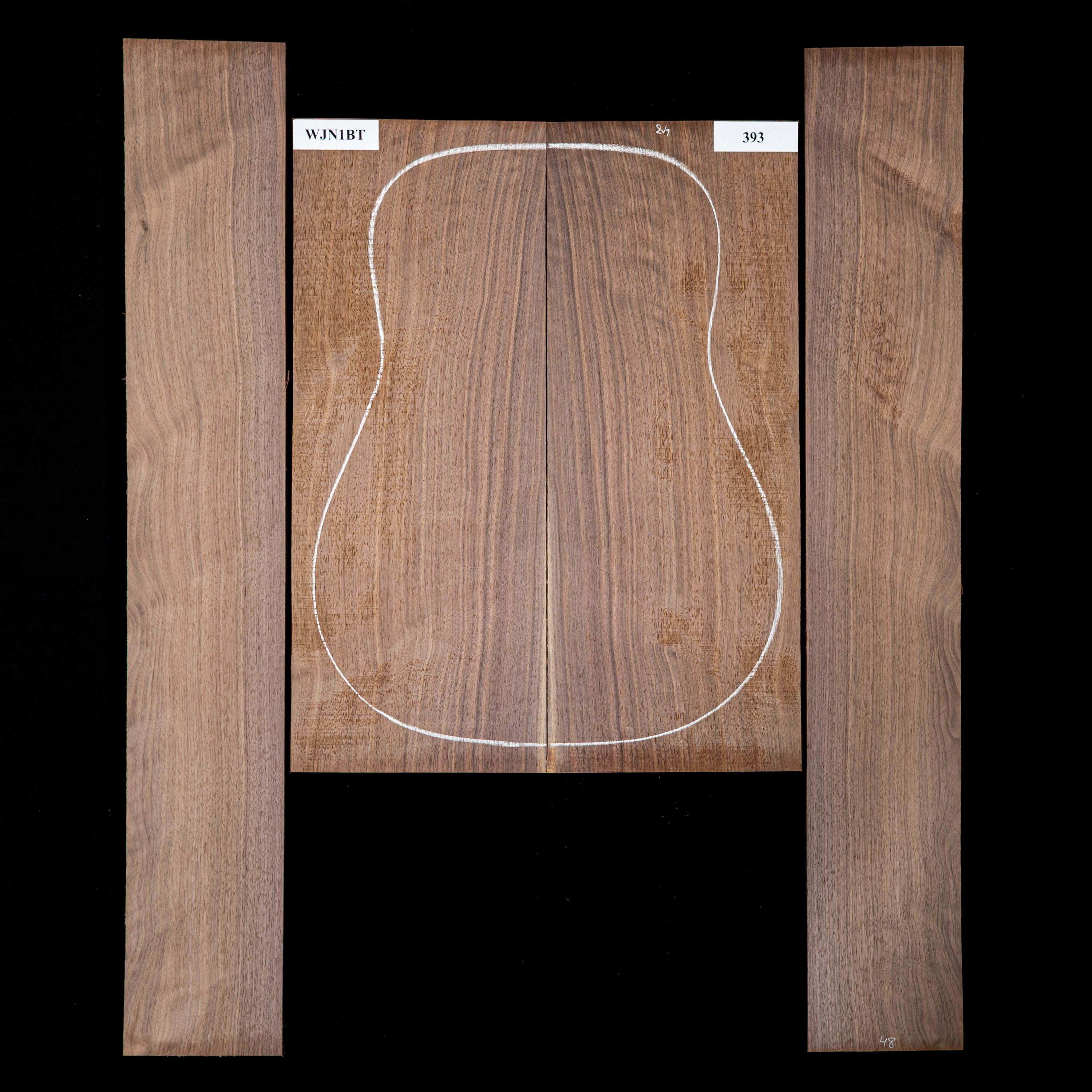 Conjunto de fondo y aros de nogal negro - 393 Conjunto de fondo y aros de nogal negro - 393