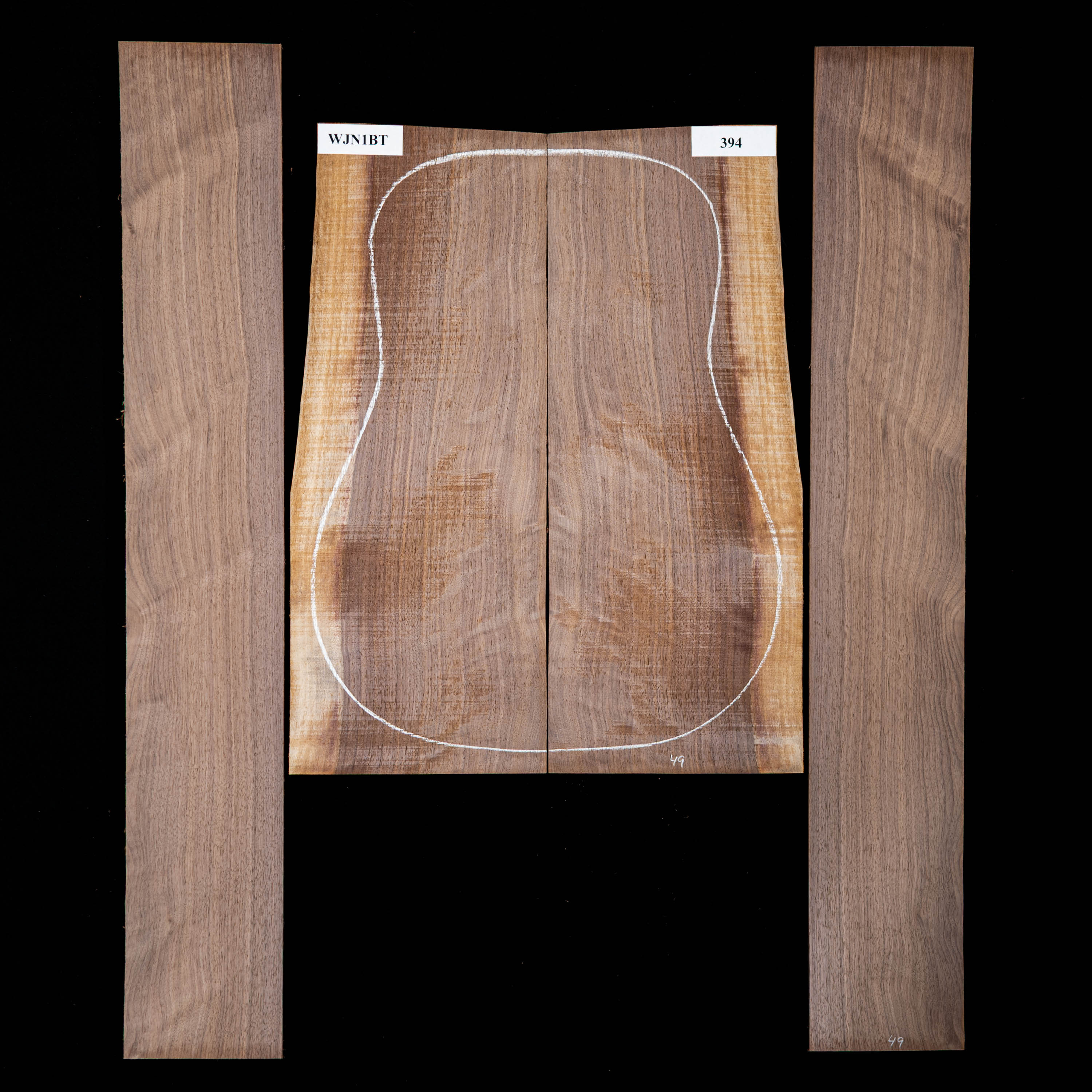 Conjunto de fondo y aros de nogal negro - 394 Conjunto de fondo y aros de nogal negro - 394