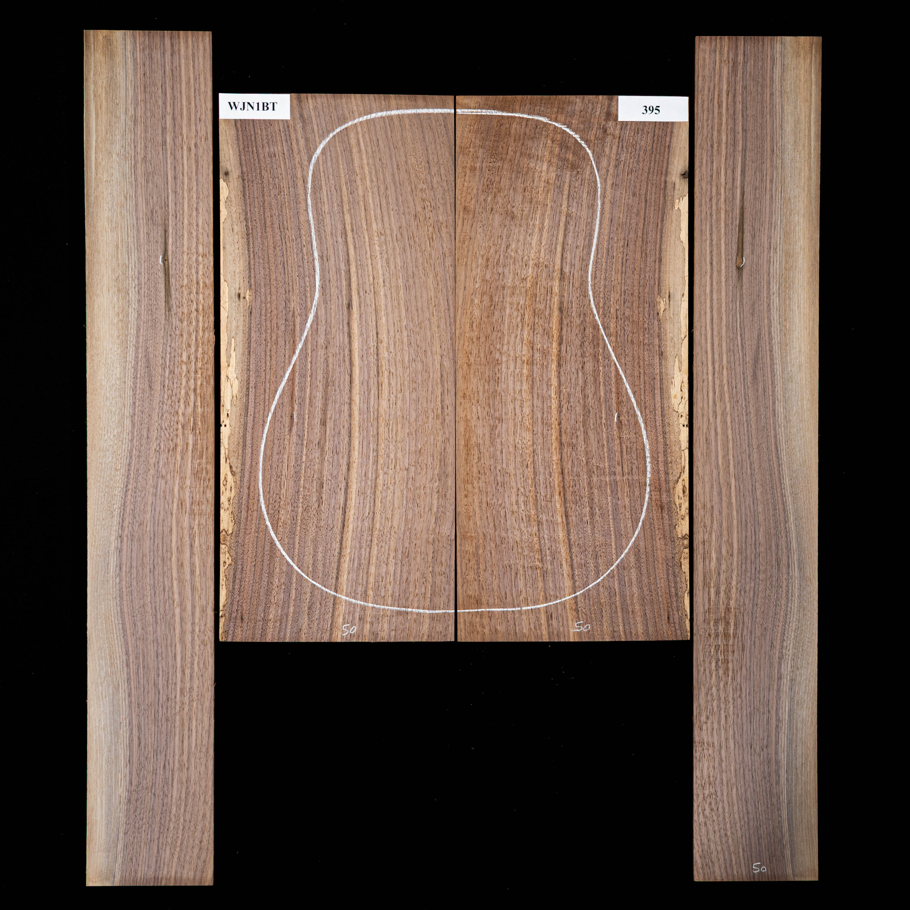 Conjunto de fondo y aros de nogal negro - 395 Conjunto de fondo y aros de nogal negro - 395