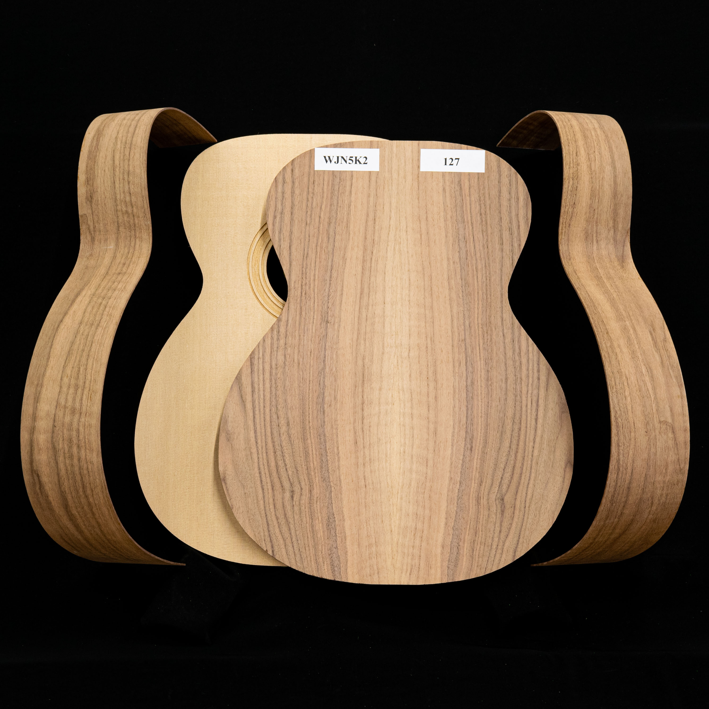 WoodStax Kit de kit de guitarra Flame Walnut OM, mástil atornillable - 127 WoodStax Kit de kit de guitarra Flame Walnut OM, mástil atornillable - 127