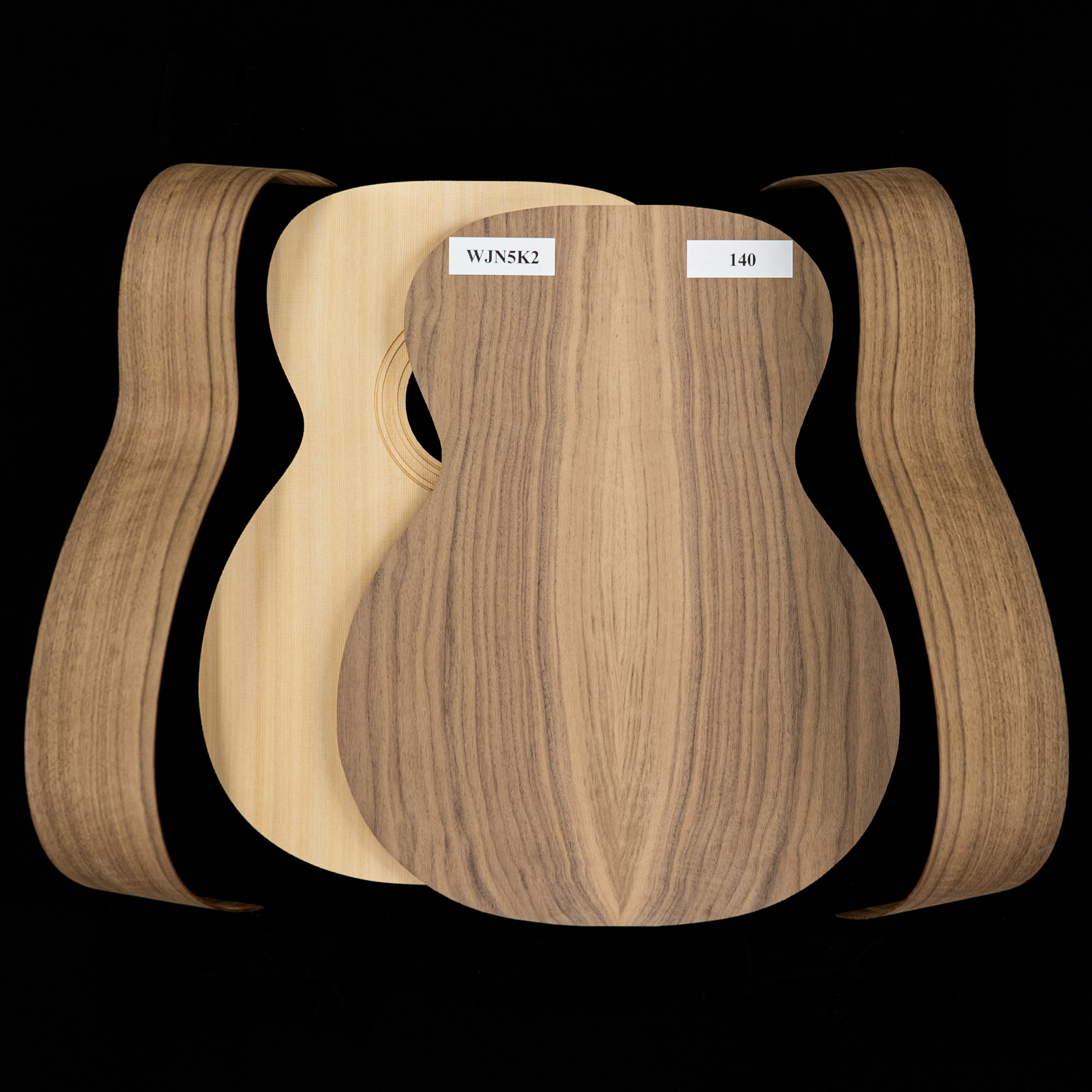 WoodStax Kit de kit de guitarra Flame Walnut OM, mástil atornillable - 140 WoodStax Kit de kit de guitarra Flame Walnut OM, mástil atornillable - 140