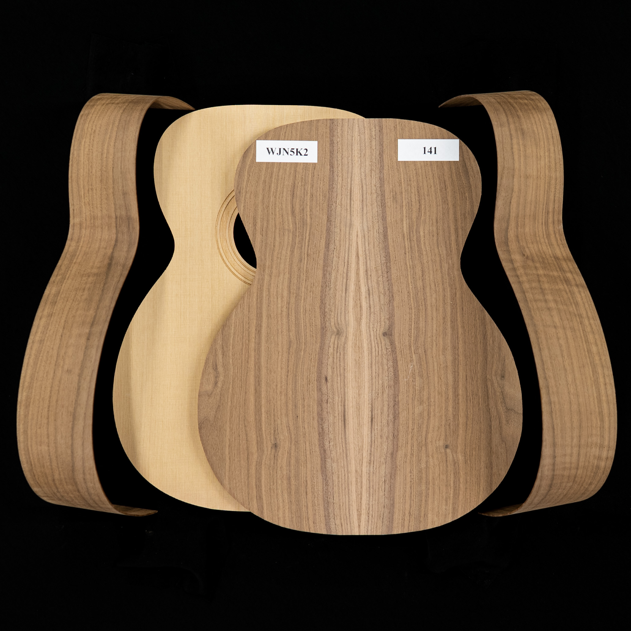 WoodStax Kit de kit de guitarra Flame Walnut OM, mástil atornillable - 141 WoodStax Kit de kit de guitarra Flame Walnut OM, mástil atornillable - 141
