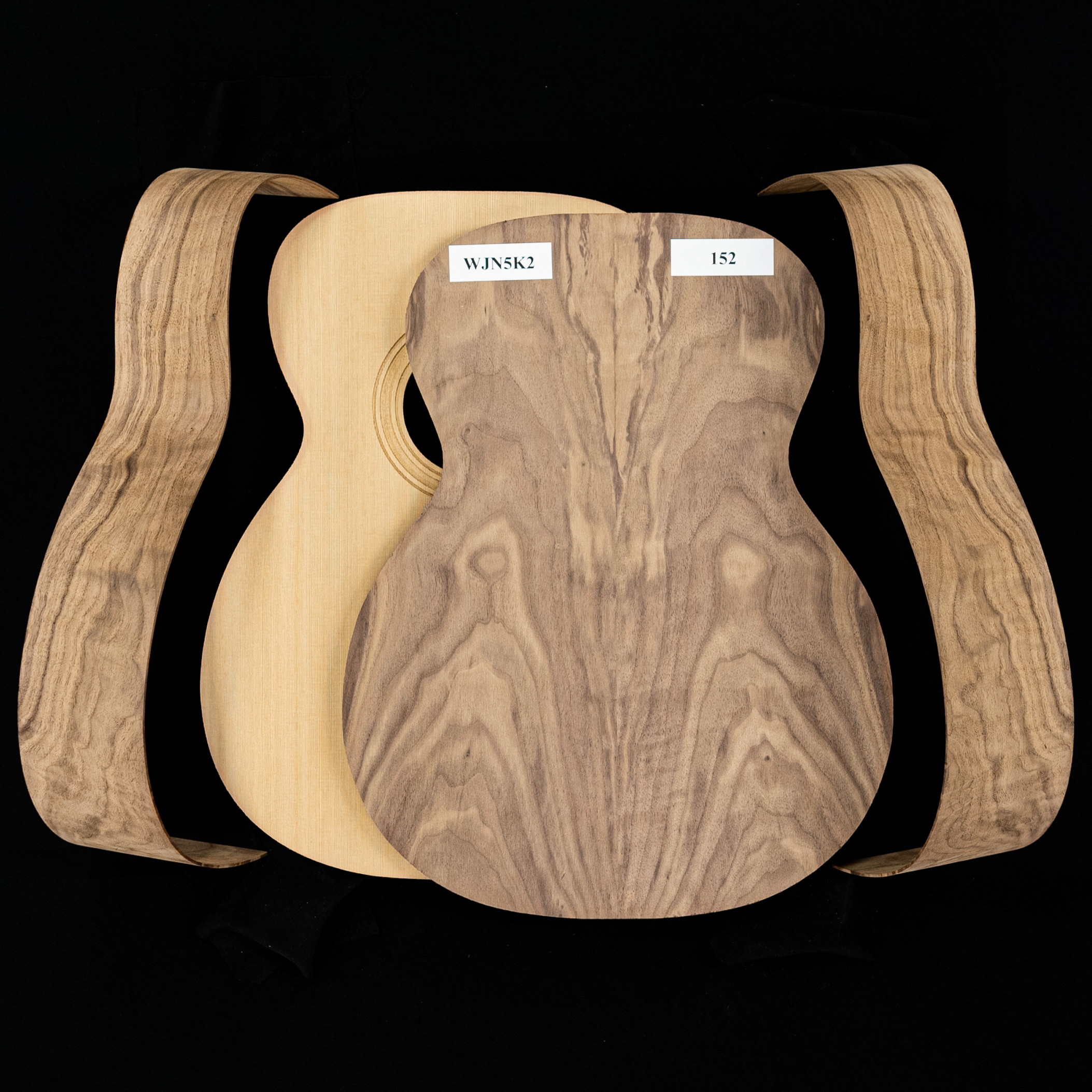 WoodStax Kit de kit de guitarra Flame Walnut OM, mástil atornillable - 152 WoodStax Kit de kit de guitarra Flame Walnut OM, mástil atornillable - 152