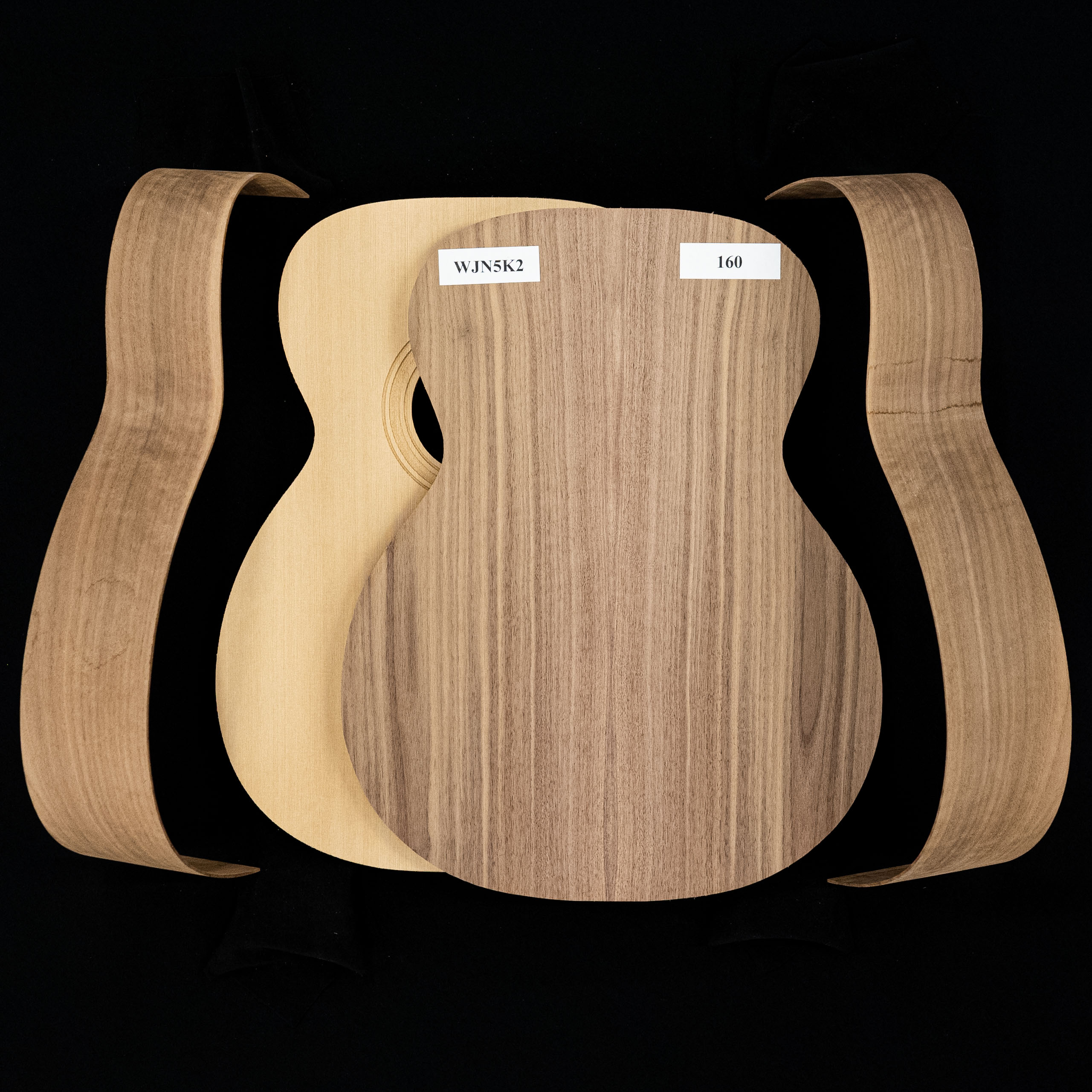 WoodStax Kit de kit de guitarra Flame Walnut OM, mástil atornillable - 160 WoodStax Kit de kit de guitarra Flame Walnut OM, mástil atornillable - 160