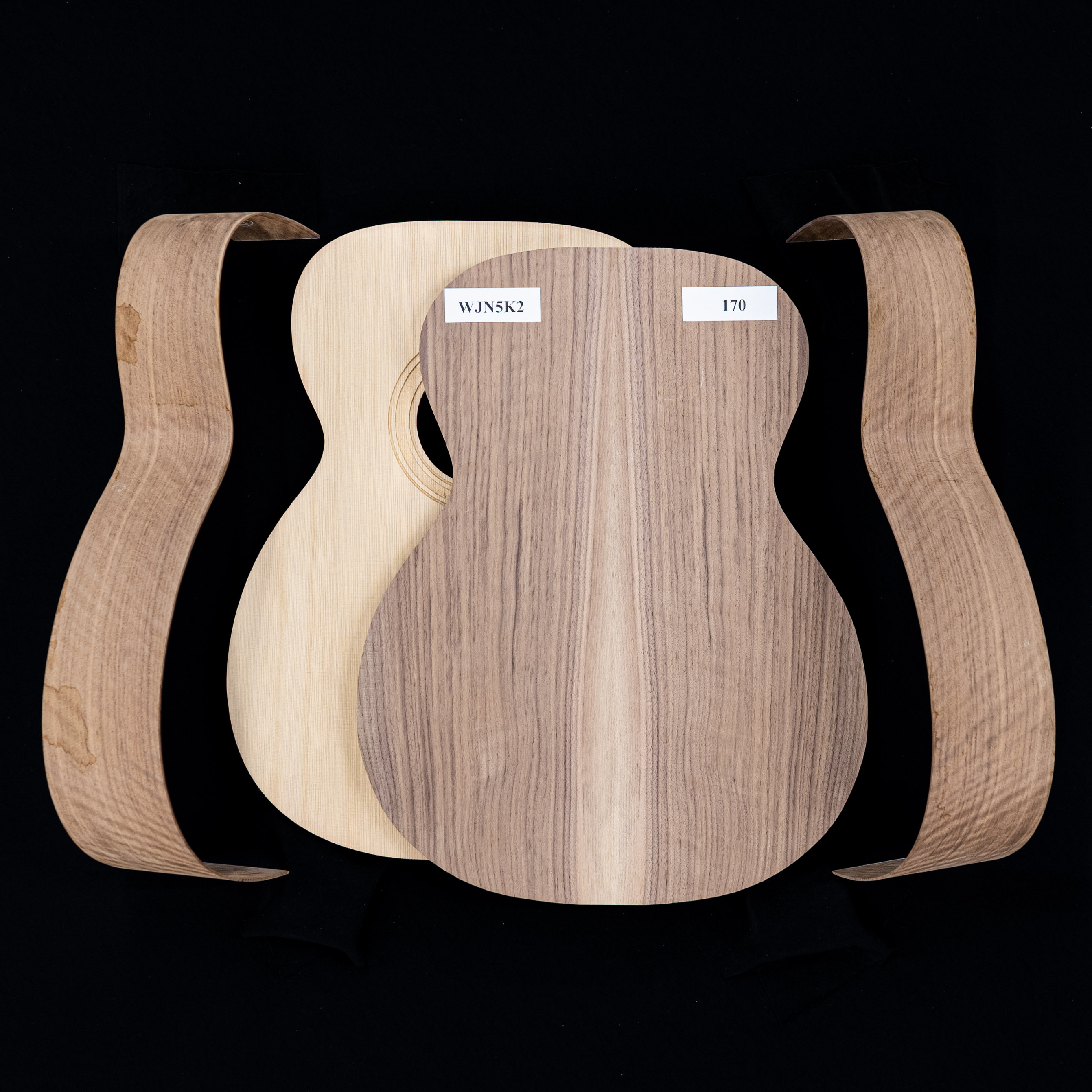 WoodStax Kit de kit de guitarra Flame Walnut OM, mástil atornillable - 170 WoodStax Kit de kit de guitarra Flame Walnut OM, mástil atornillable - 170