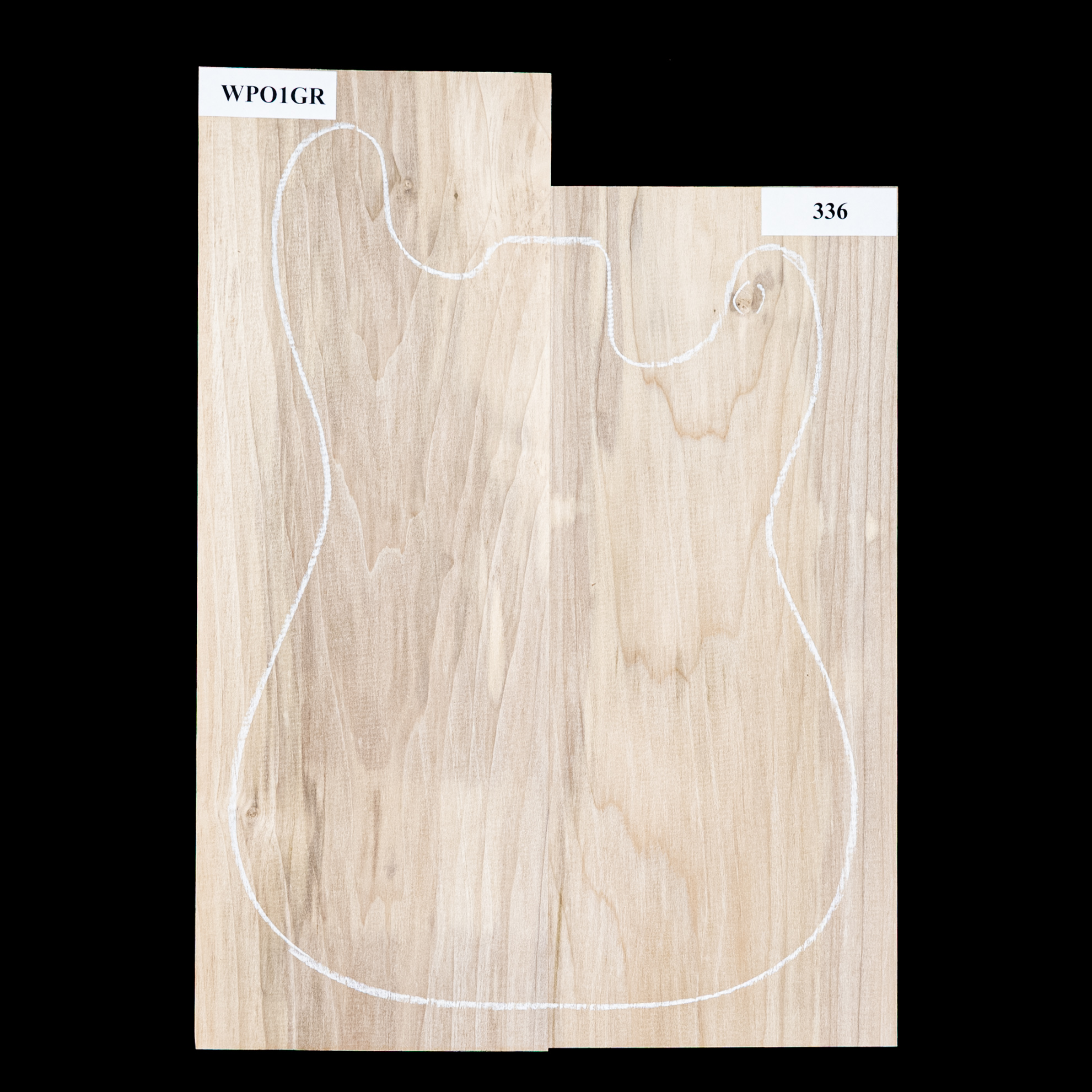 Cuerpo en bruto de álamo, 2 piezas (10,5 lb) - 336 Cuerpo en bruto de álamo, 2 piezas (10,5 lb) - 336