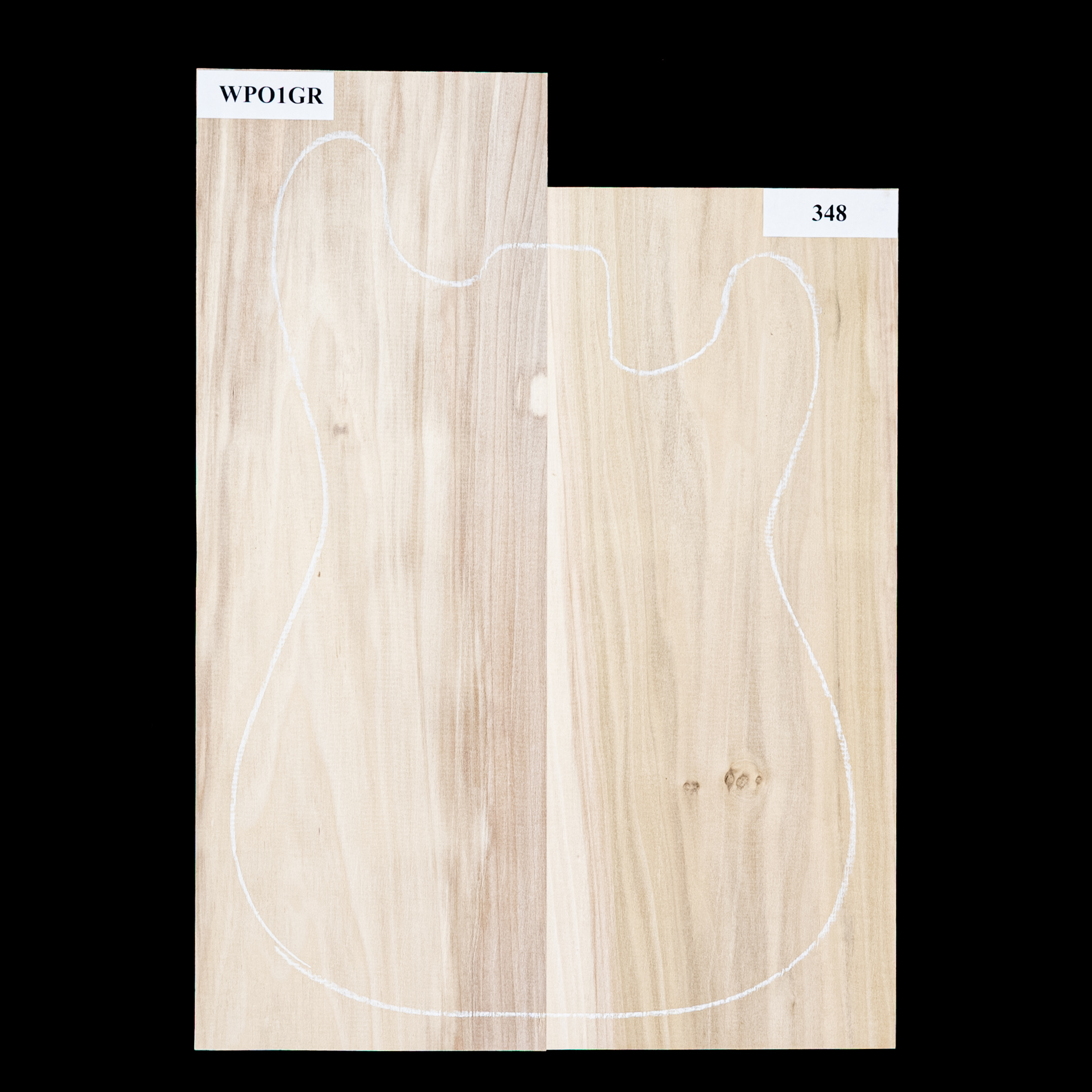 Cuerpo en bruto de álamo, 2 piezas (10,9 lb) - 348 Cuerpo en bruto de álamo, 2 piezas (10,9 lb) - 348