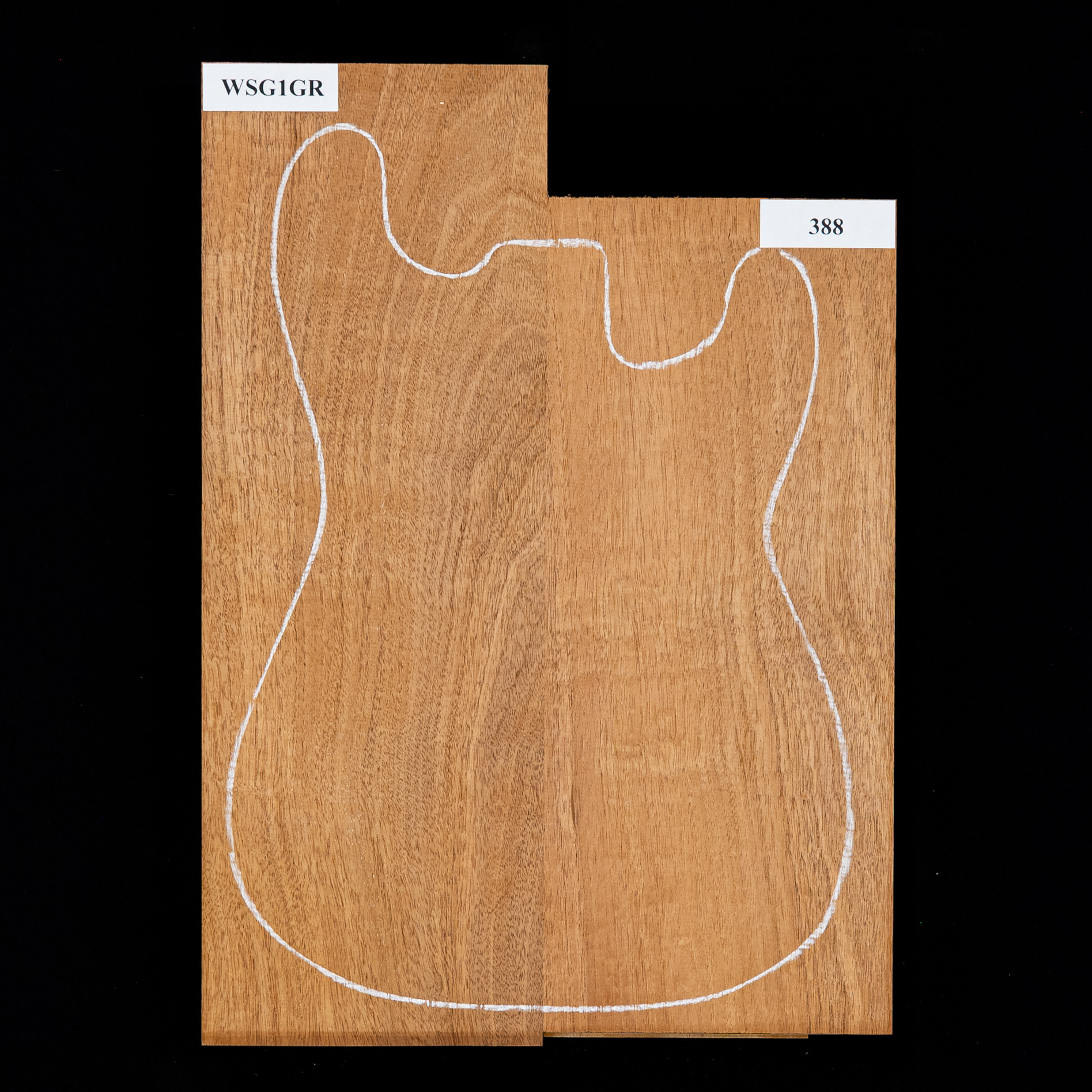 Cuerpo en bruto de caoba hondureña, 2 piezas (9,1 lb) - 388 Cuerpo en bruto de caoba hondureña, 2 piezas (9,1 lb) - 388