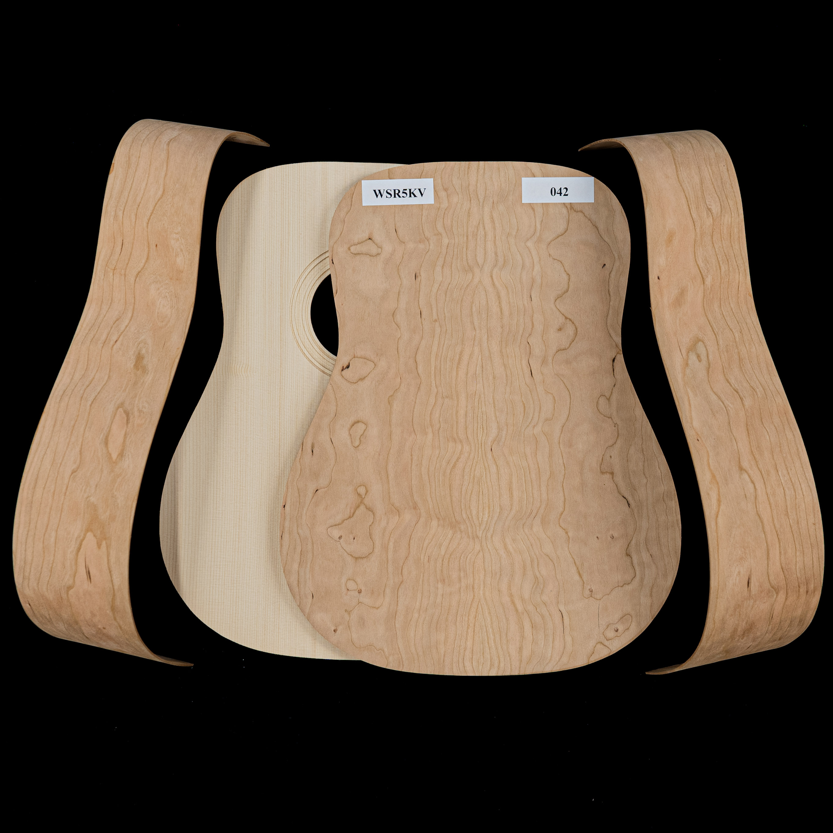 WoodStax Kit Dreadnought de cereza con llama kit, mástil atornillado - 042 WoodStax Kit Dreadnought de cereza con llama kit, mástil atornillado - 042