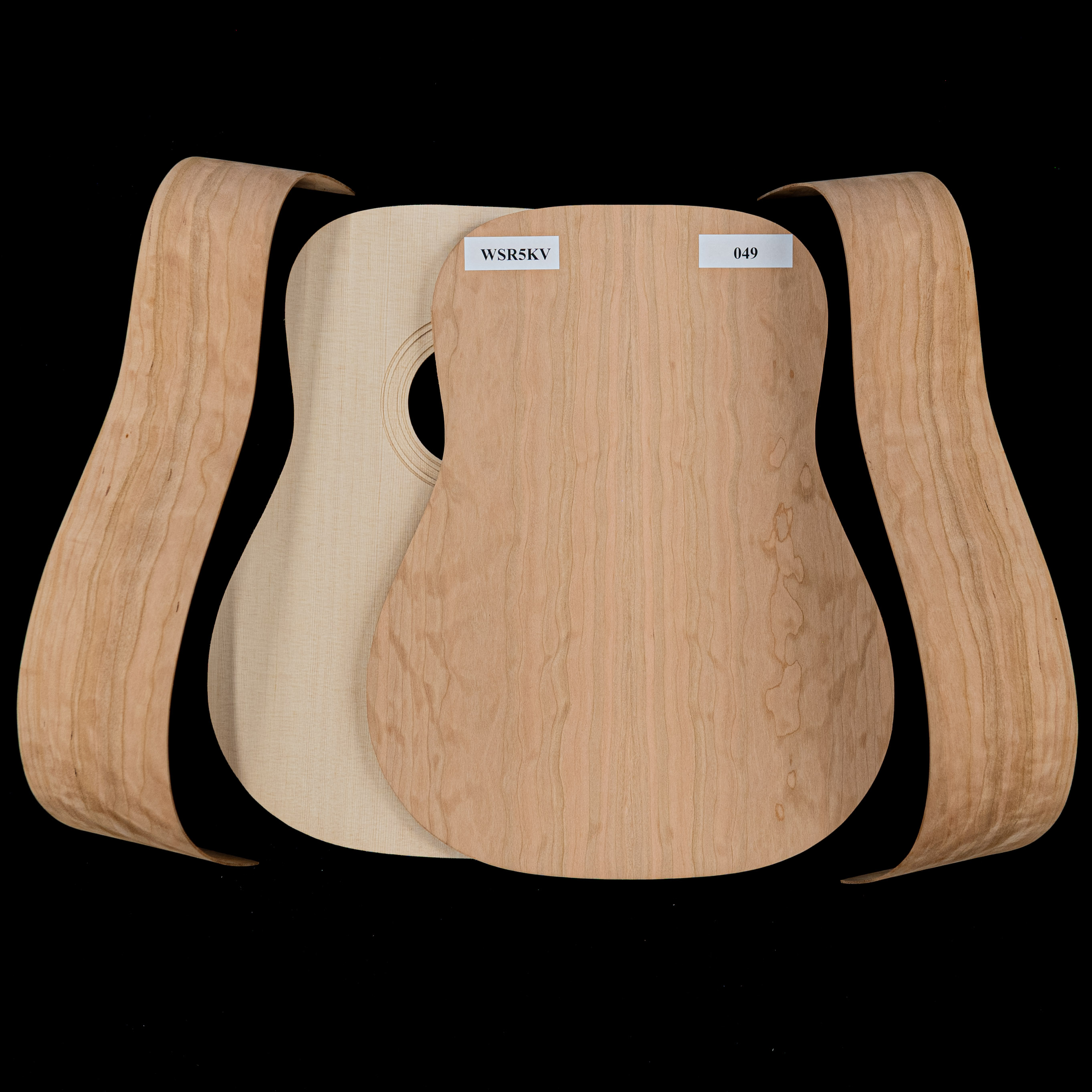 WoodStax Kit Dreadnought de cereza con llama kit, mástil atornillado - 049 WoodStax Kit Dreadnought de cereza con llama kit, mástil atornillado - 049