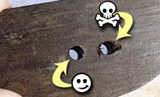 Foto: agujeros lisos/arañados