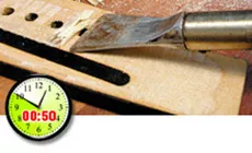 El pegamento se salió con la cuchilla eléctrica para rodaje (siguiente 25min)