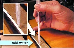 Desmontaje del sillín - Añadir agua