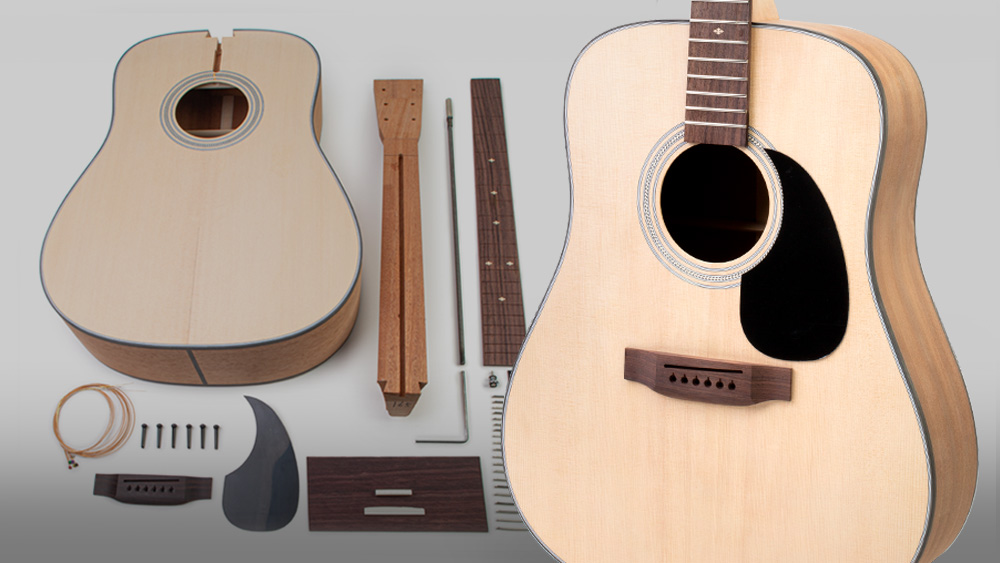 Instrucciones del kit de guitarra acústica con el cuerpo ya hecho