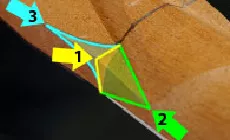 Tres cortes formón crean la forma.jpg