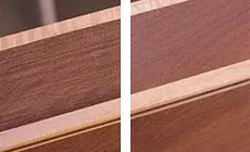 Foto: antes y después del raspado