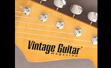 Etiqueta de revista de guitarra vintage