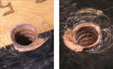 Dos orificios pelados