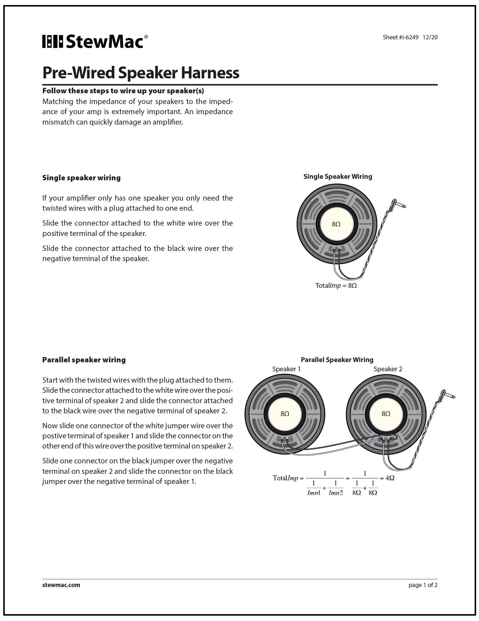 Instrucciones para el arnés de altavoces precableado