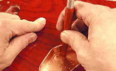 Primer plano apantallado de láminade láminas de cobre