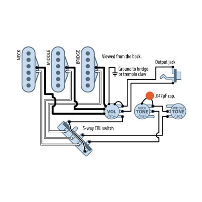 Diagramas de cableado de recogida de bobina única StewMac