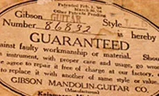 Etiqueta Gibson antigua