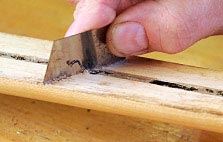 Scraping glue