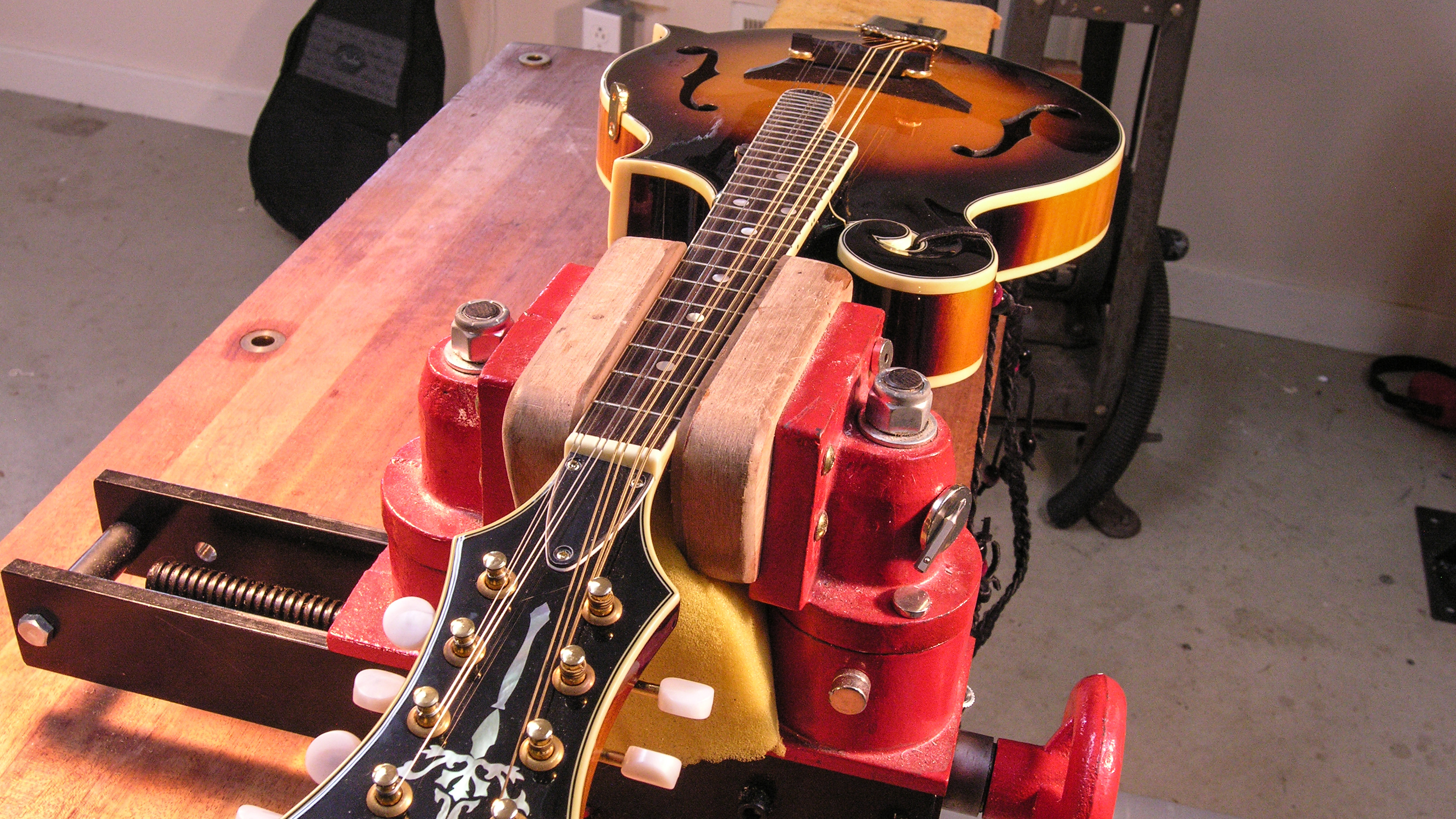eBay mandolin: fret work and using JB Weld to rebuild a truss rod nut