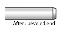 Bevel the rod - After
