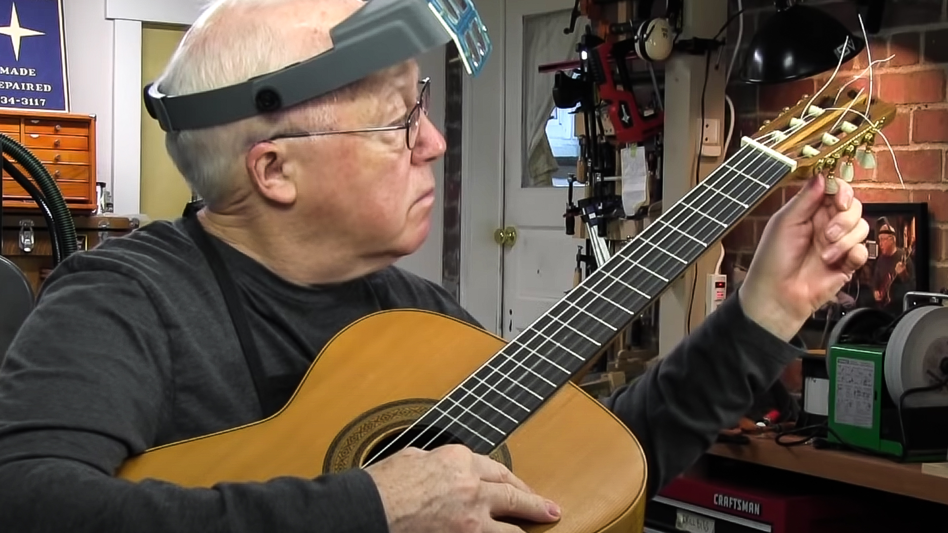 Sticky guitar tuners: redrilling the peg holes